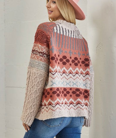 Dusty Blush Abstract Sweater