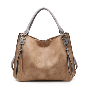 Tan Connar Distressed Side Pocket Tote