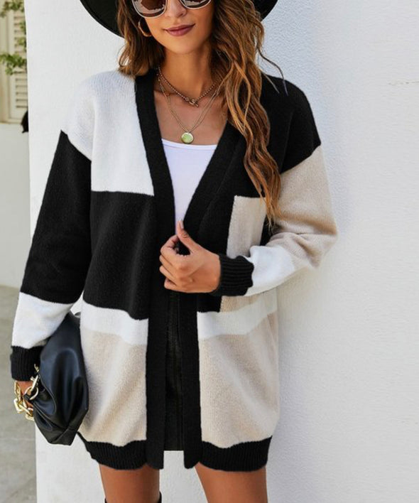 Neutral Color Block Cardigan