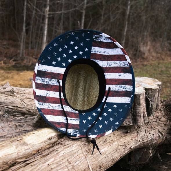 American Flag - Straw Hat (Adult & Youth)