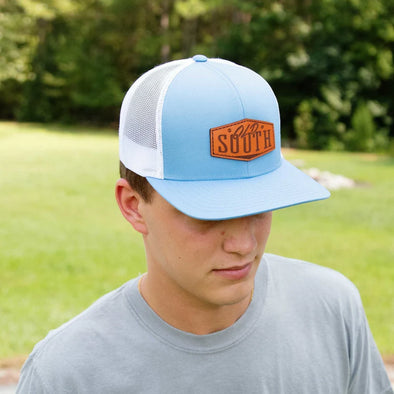 Old South Leather Patch - Trucker Hat (Carolina / White)