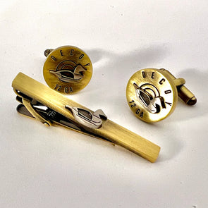 Shotgun Shell Cufflink & Tie Clasp Set