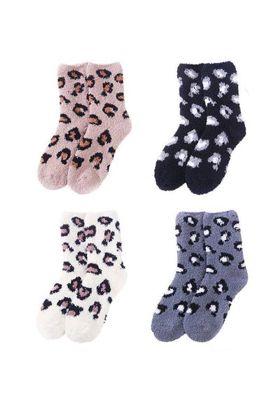 Leopard Plush Socks