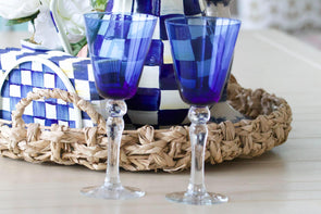 Blue Glasses Set of 2