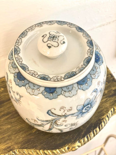 Blue Floral Ginger Jar