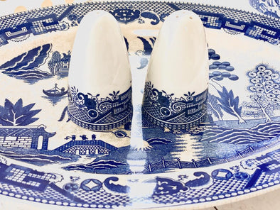 Blue Willow Edge Salt and Pepper Shakers