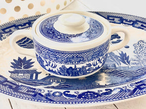 Blue Willow Sugar Dish