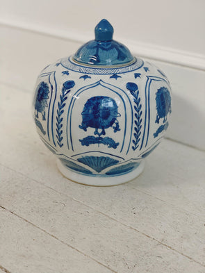 9 1/2" Blue and White Ginger Jar