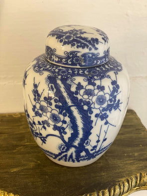 5" Blue and White Ginger Jar