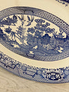 Blue Willow Platter With Detailed Edge