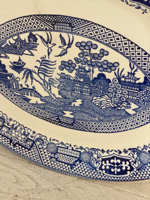 Homer Laughlin Oval Blue Willow Platter (15 1/2")