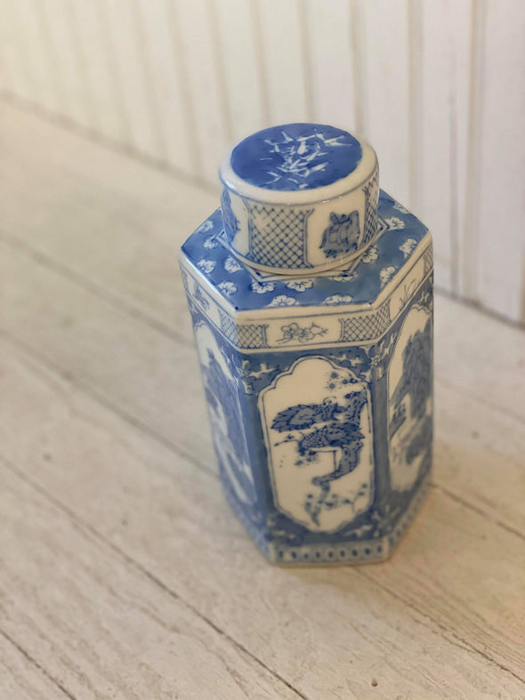Blue and White Asian Ginger Jar