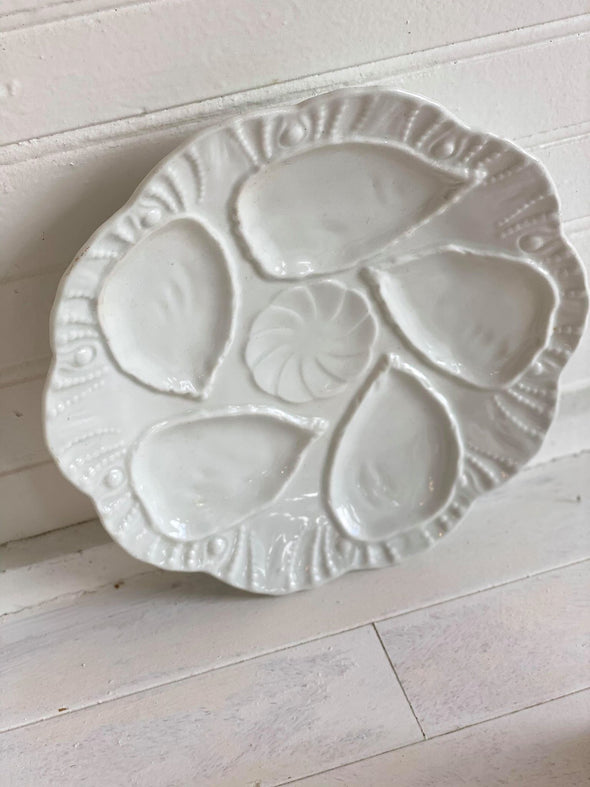 White Oyster Plate 8 1/2"