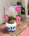 Antique Blue Willow Oil Lamp