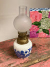 Antique Blue Willow Oil Lamp