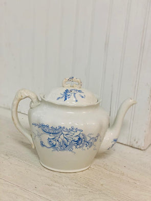 Flow Blue Floral Teapot