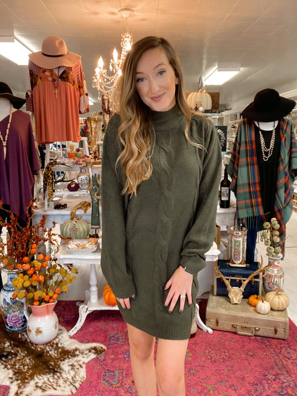 Olive Of That Sweater Dress
