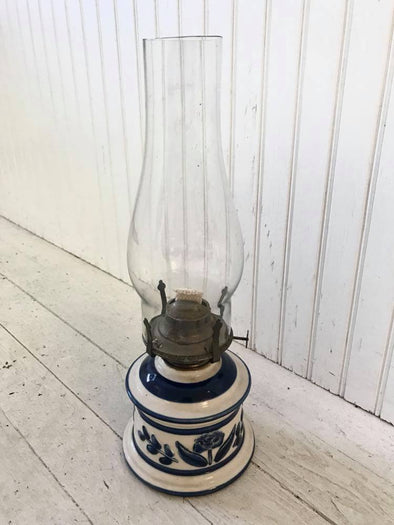Blue Primitive Oil Lamp