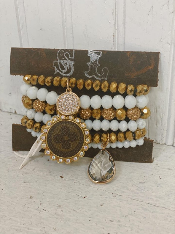Gold and White Stack