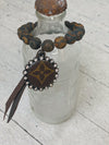 Matte Shades Of Brown Single Beaded Upcycled Bracelet
