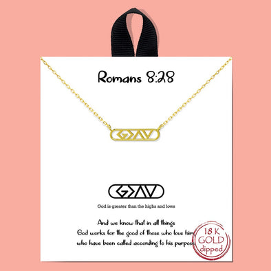 Romans 8:28 Necklace (Silver & Gold)