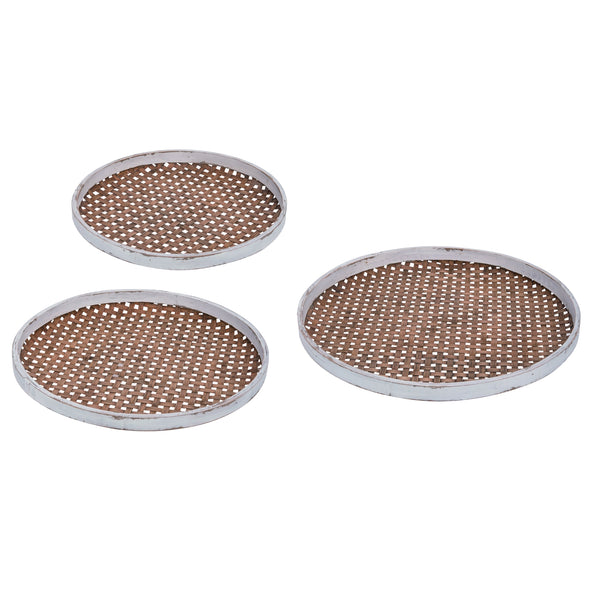 Brown Woven Bamboo Nested Trays