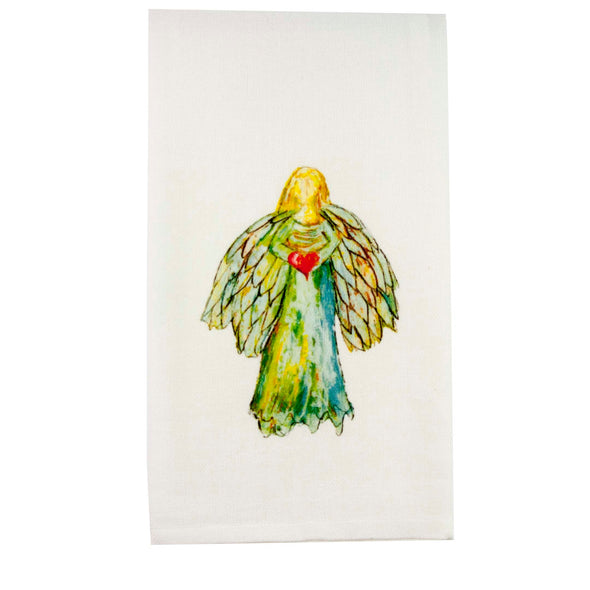 Colorful Angel with Heart Dishtowel
