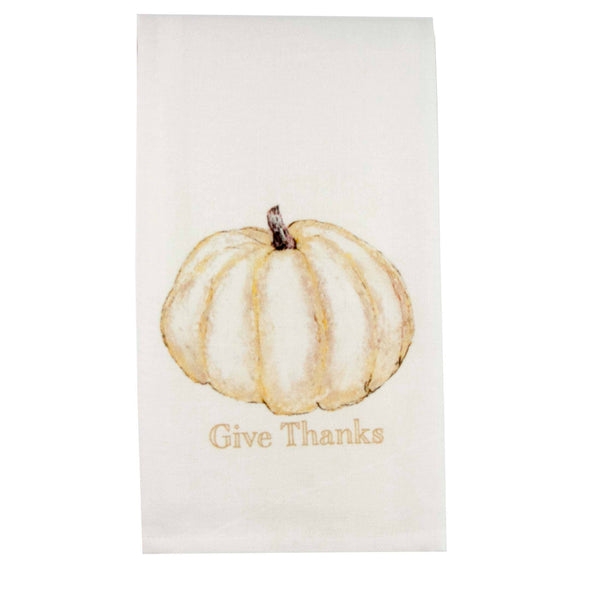 Pumpkin gold Give Thanks Tea Towel