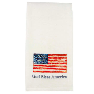 Flag God Bless America Tea Towel