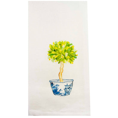Lemon Tree in Blue-White Pot Dishtowel