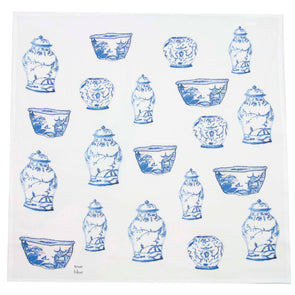 Chinoiserie Blue Jars Square