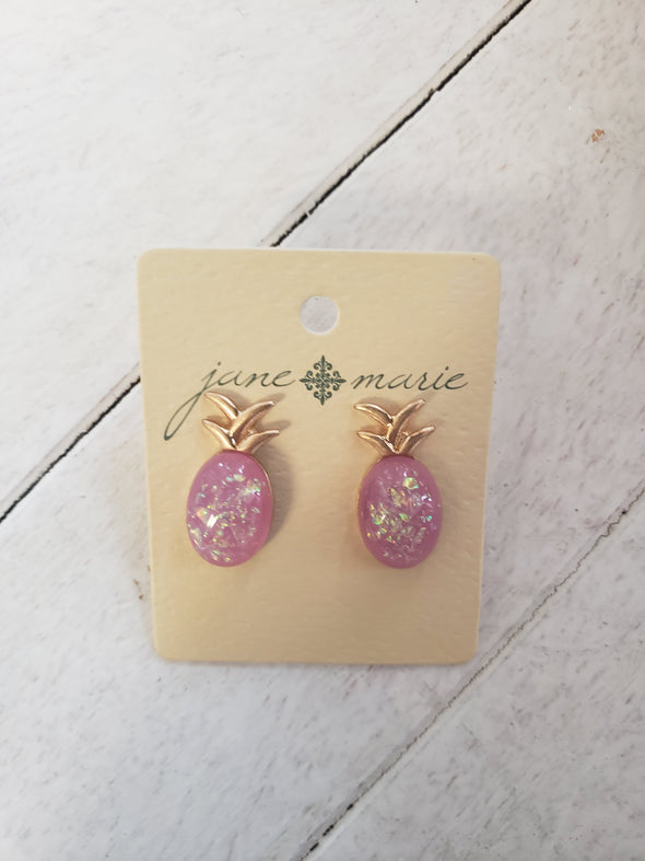 Jane Marie Little Pink Pineapple Earrings