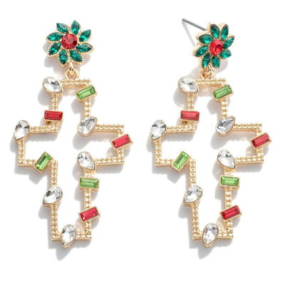 Cross Christmas Colored Earrings