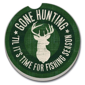 Gone Hunting Absorbent Stone Car Coaster 1 Pack