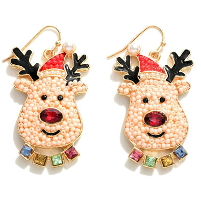 Pearly Reindeer Earrings