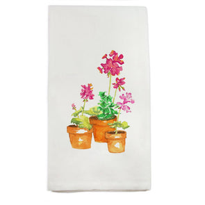 Pink Geranium Dish Towel