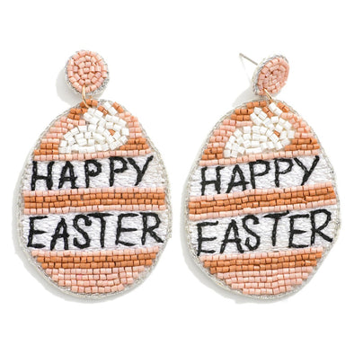 Happy Easter Seed Bead Earrings