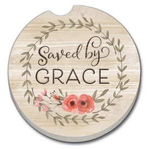 Saved By Grace Absorbent Stone Car Coaster