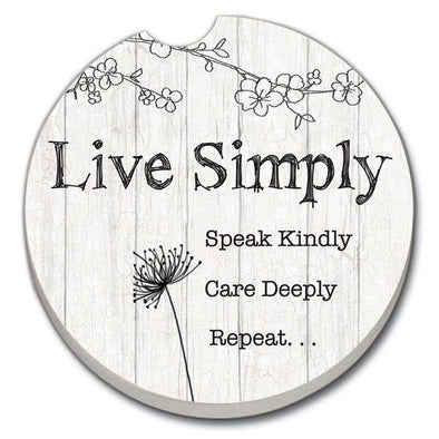 Live Simply Absorbent Stone Car Coaster