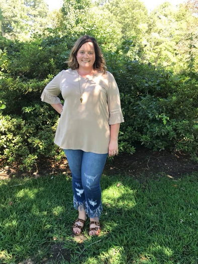 PS Taupe Bell Sleeve Top