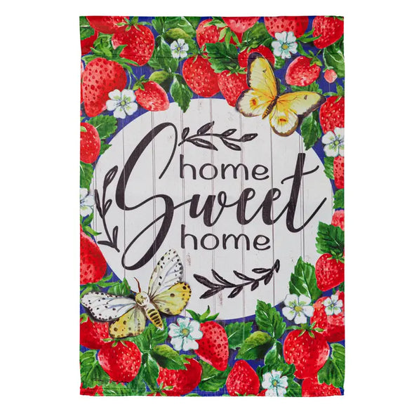 Home Sweet Home Strawberries Garden Flag