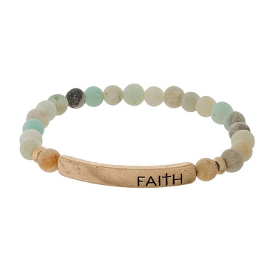 Faith Natural Stone Faith Bracelet (2 Colors)