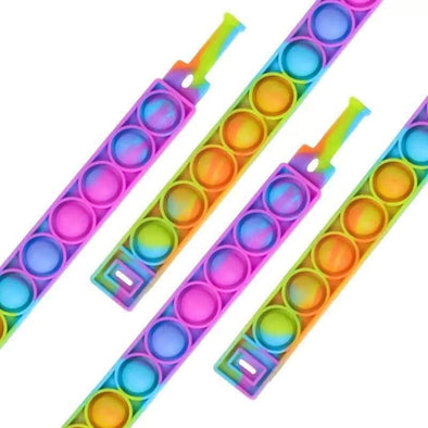 Pop It Fidget Toy Bracelet Rainbow Tie Dye