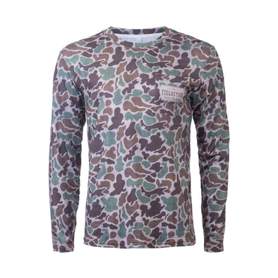 Youth Old School Camo Dry Fit L/S Pocket Tee