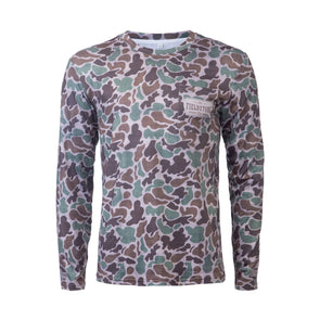 Old School Camo Dry-Fit Pocketed LS Tee