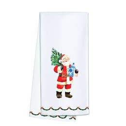 Santa W/ Ginger Jar Tea Towel