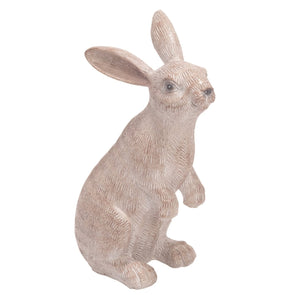 Resin 10 in. White Easter Sitting Bunny Statuette