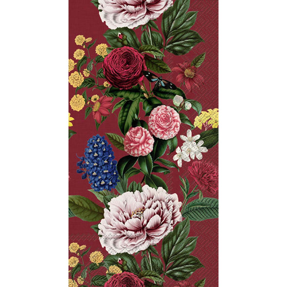 AUTUMN PAPER GUEST TOWELS 16 CT - MAGDALENE bordeaux