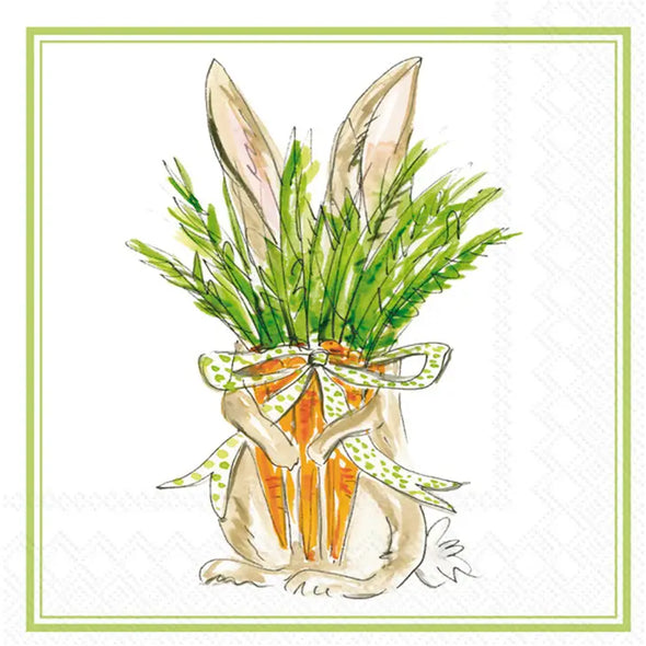 Easter Bunny w/ Carrot Paper Lunch Napkins