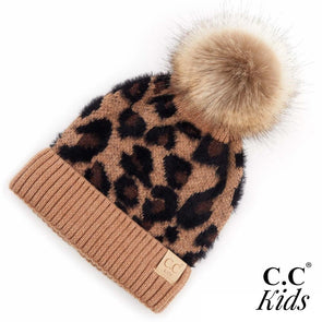 CC Kids Leopard Pom Beanie